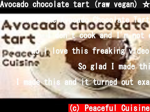 Avocado chocolate tart (raw vegan) ☆ アボカドチョコレートタルト  (c) Peaceful Cuisine